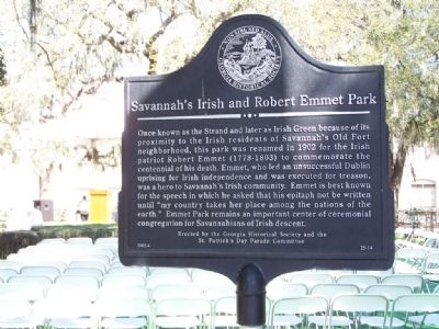 Savannah's Irish and Robert Emmet Park Marker image. Click for full size.