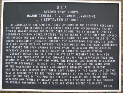 II Army Corps Tablet - Main Tablet. Click for full size. II Army Corps Tablet - Main Tablet image. Click for full size.