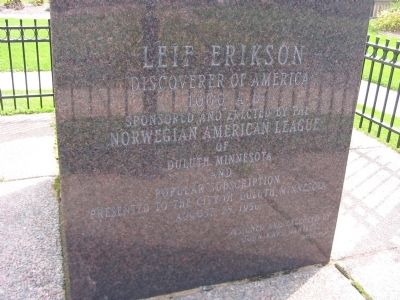 Leif Erikson Marker. Click for full size. Leif Erikson Marker image. Click for full size.