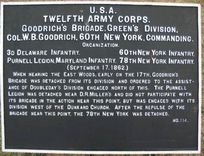 Goodrich's Brigade Tablet. Click for full size. Goodrich's Brigade Tablet image. Click for full size.