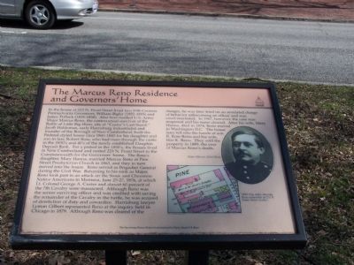 The Marcus Reno Residence and Governors' Home Marker image. Click for full size.