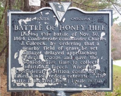 Battle of Honey Hill Marker image. Click for full size.