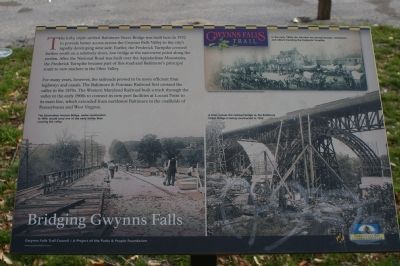 Bridging Gwynns Falls Marker. Click for full size. Bridging Gwynns Falls Marker image. Click for full size.