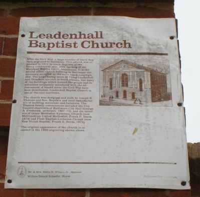 Leadenhall Baptist Church Marker image. Click for full size.