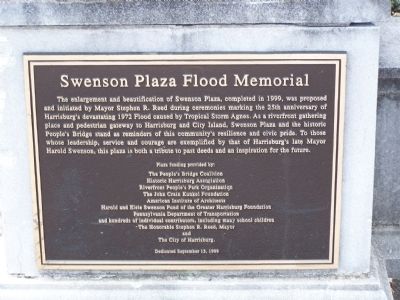 Swenson Plaza Flood Memorial Marker image. Click for full size.