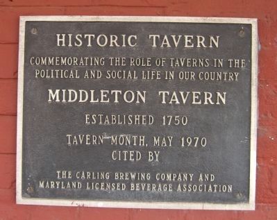 Middleton Tavern Marker image. Click for full size.