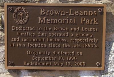 Brown-Leanos Memorial Park Marker. Click for full size. Brown-Leanos Memorial Park Marker image. Click for full size.
