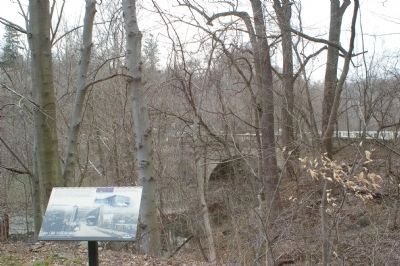 Marker and bridge over the Gwynns Falls image. Click for full size.