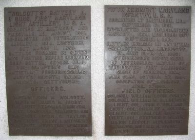 Wolcott's Battery and Fifth Maryland Regiment, U.S.A.. Click for full size. Wolcott's Battery and Fifth Maryland Regiment, U.S.A. image. Click for full size.