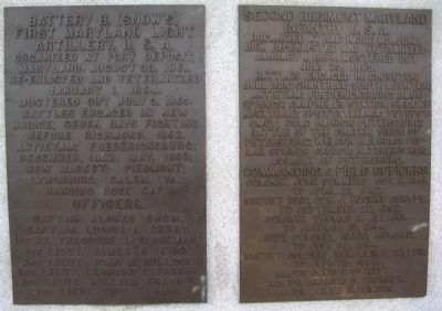 Snow's Battery and Second Maryland Infantry, U.S.A.. Click for full size. Snow's Battery and Second Maryland Infantry, U.S.A. image. Click for full size.