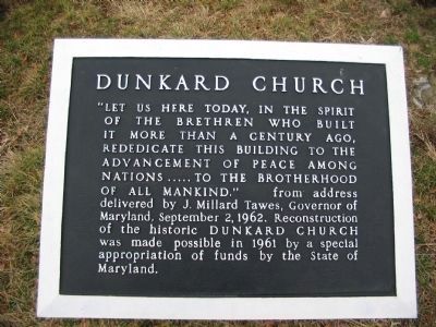 Dunker Church Tablet next to the Monument image. Click for full size.