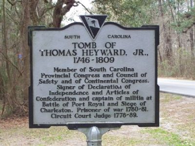 Tomb of Thomas Heyward, Jr. Marker image. Click for full size.