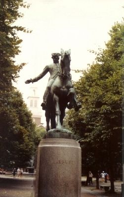 The Paul Revere Statue with North Church in the background. Click for full size. The Paul Revere Statue with North Church in the background image. Click for full size.