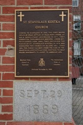 St. Stanislaus Kostka Church Marker. Click for full size. St. Stanislaus Kostka Church Marker image. Click for full size.