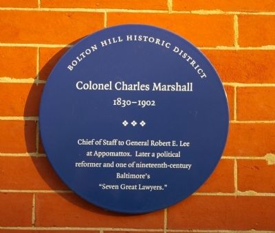 Colonel Charles Marshall Marker image. Click for full size.
