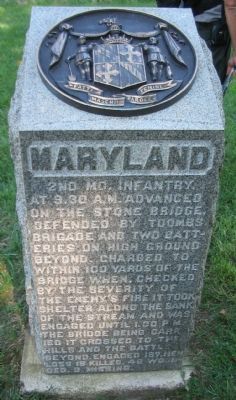 2nd Maryland Infantry Monument. Click for full size. 2nd Maryland Infantry Monument image. Click for full size.