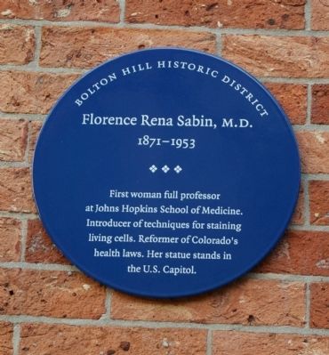 Florence Rena Sabin, M.D. Marker. Click for full size. Florence Rena Sabin, M.D. Marker image. Click for full size.