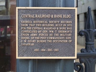 Central Railroad & Bank Bldg. Marker. Click for full size. Central Railroad & Bank Bldg. Marker image. Click for full size.