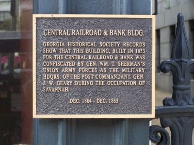 Central Railroad & Bank Bldg. Marker image. Click for full size.