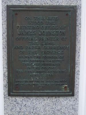 Printing Office of James Johnson Marker image. Click for full size.