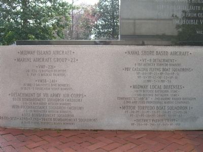 Monument to the Battle of Midway Marker </b><i>[Back, lower left] image. Click for full size.