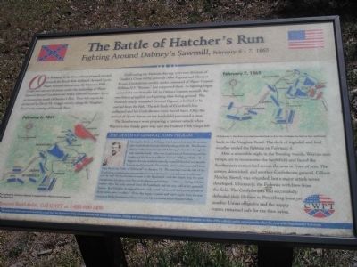 The Battle of Hatchers Run Marker image. Click for full size.