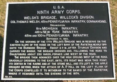 Welsh's Brigade Tablet. Click for full size. Welsh's Brigade Tablet image. Click for full size.