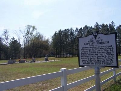 Pine Level Baptist Church site, now a small Cemetery location image. Click for full size.