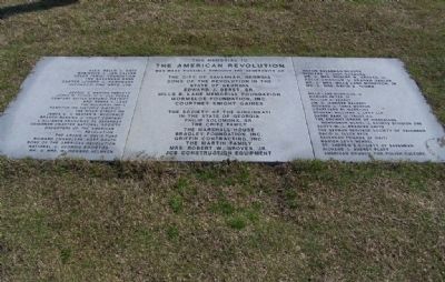 "This Memorial To The American Revolution" sponsors image. Click for full size.