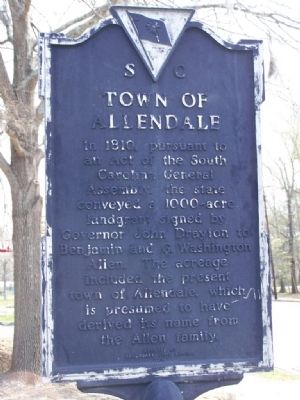 Town of Allendale Marker. Click for full size. Town of Allendale Marker image. Click for full size.