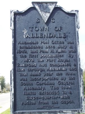 Town of Allendale Marker image. Click for full size.