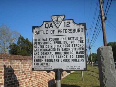 Battle of Petersburg Marker. Click for full size. Battle of Petersburg Marker image. Click for full size.