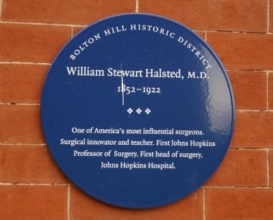 William Stewart Halsted, M.D. Marker image. Click for full size.