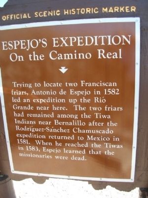 Espejo's Expedition Marker. Click for full size. Espejo's Expedition Marker image. Click for full size.
