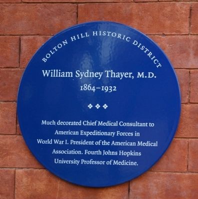 William Sydney Thayer, M.D. Marker image. Click for full size.