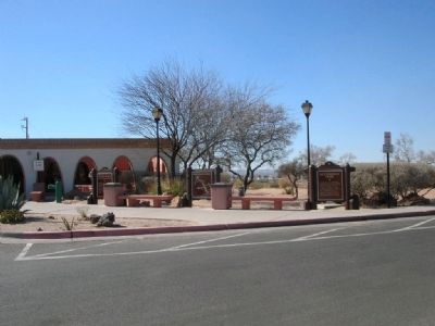 Three markers in front of Visitor Center. Click for full size. Three markers in front of Visitor Center image. Click for full size.