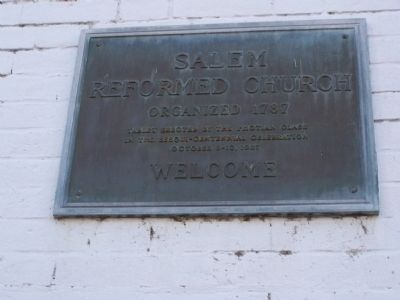 Plaque on Old Salem Church. Click for full size. Plaque on Old Salem Church image. Click for full size.