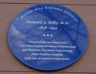 Howard A. Kelly, M.D. Marker image. Click for full size.