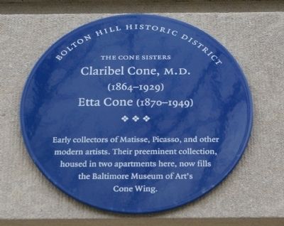 The Cone Sisters Marker. Click for full size. The Cone Sisters Marker image. Click for full size.