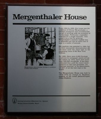 Mergenthaler House Marker image. Click for full size.