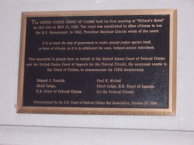 United States Court of Claims Marker image. Click for full size.