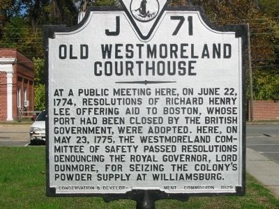 Old Westmoreland Courthouse image. Click for full size.