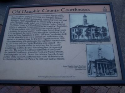 Old Dauphin County Courthouses Marker image. Click for full size.