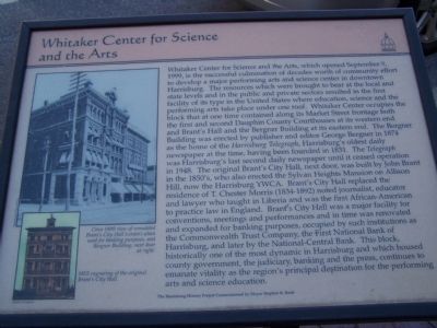 Whitaker Center for Science and the Arts Marker image. Click for full size.