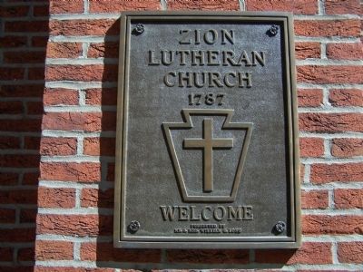 Plaque on Church Building image. Click for full size.