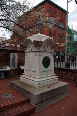 "Poe's Baltimore" marker is to the right, behind Poe's grave image. Click for full size.