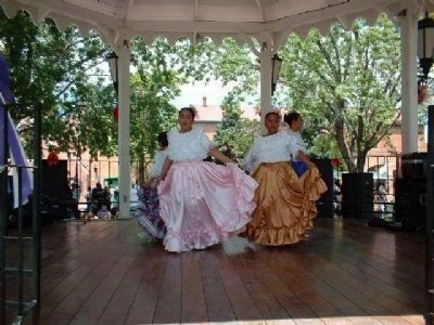 Dancers celebrate 197th Birthday of Albuquerque...site of onetime burial ground image. Click for full size.