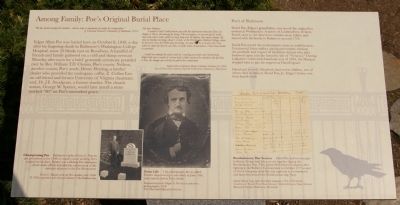 Among Family: Poe’s Original Burial Place Marker image. Click for full size.