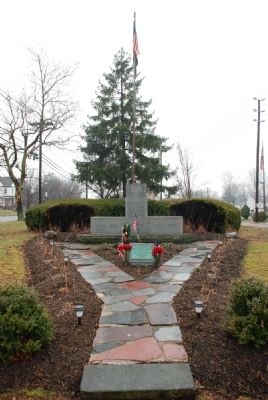 Ballard Marker in front of World War II Memorial image. Click for full size.
