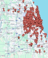 Map of Cook County Markers
